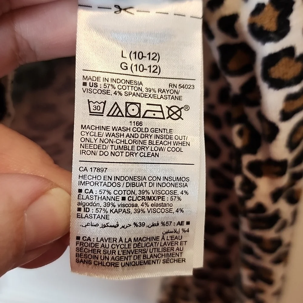 Old Navy Leopard Print Lettuce-Edge Cropped Cardigan, Girls  L (10-12)